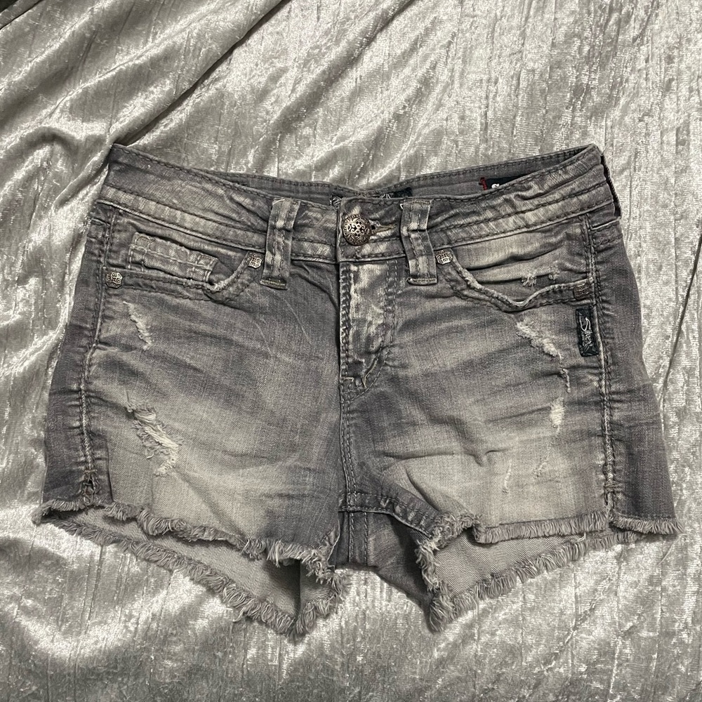 Silver Jeans grey jean shorts